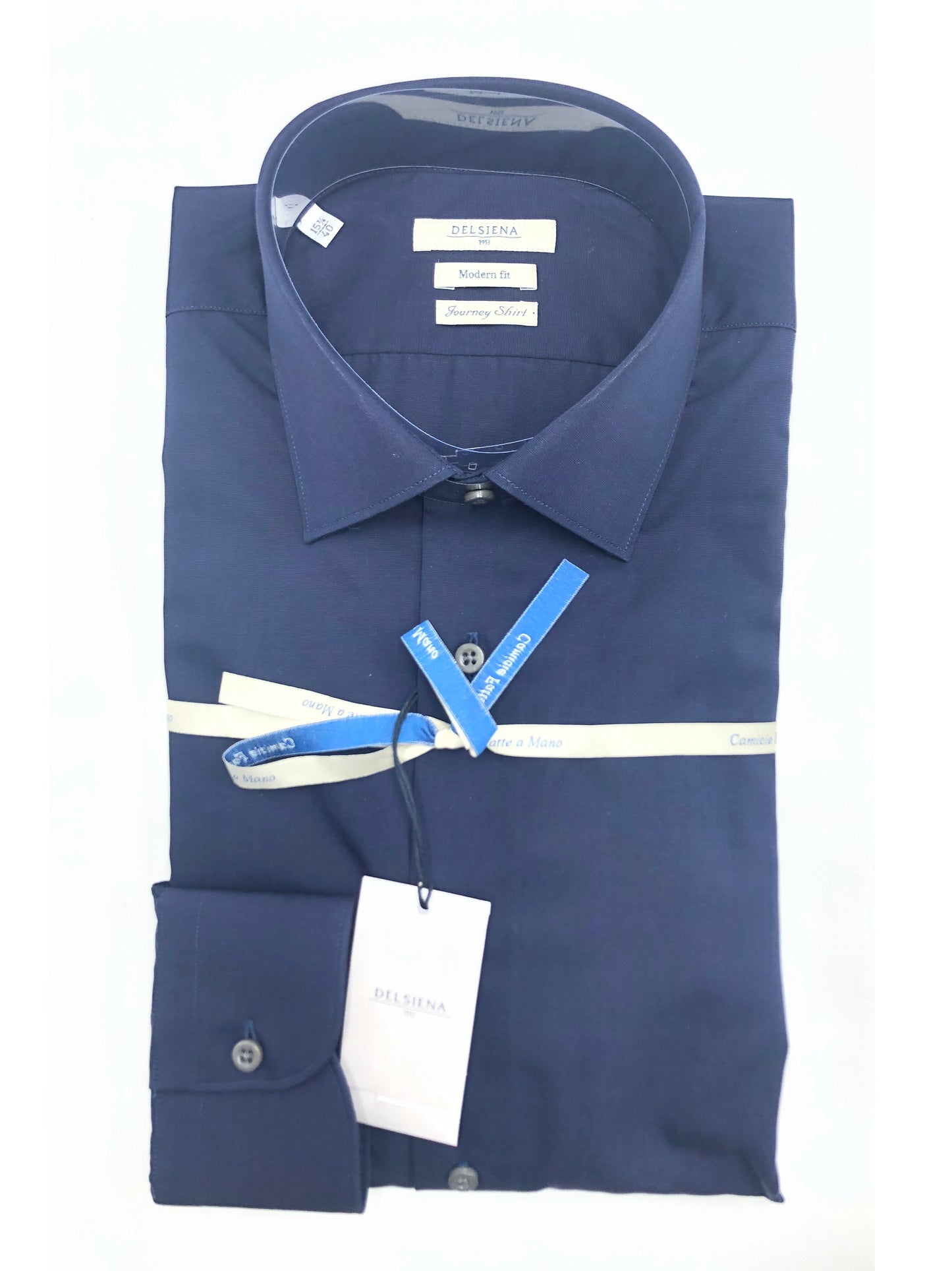 Camicia uomo in panamino Del Siena blu