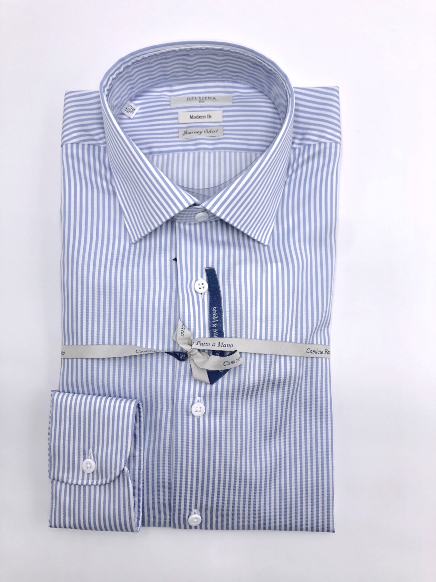 Camicia uomo sartoriale Del Siena in twill a righe
