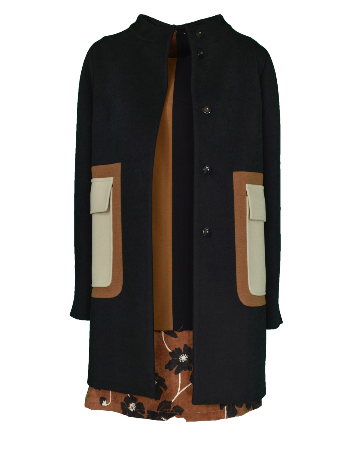 Cappotto con collo alla coreana One Collection